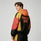 DTG Print Color Block Patchwork Hooded Jacket | Anime Dinosaur Graphic Windbreaker | Streetwear Manufacturer