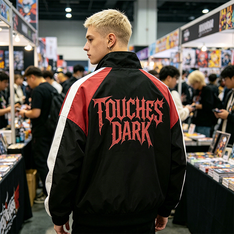 Patchwork Anime Graphic Screen Print Windbreaker