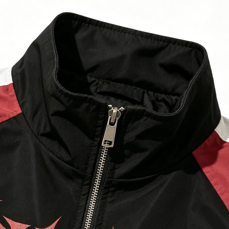 Patchwork Anime Graphic Screen Print Windbreaker