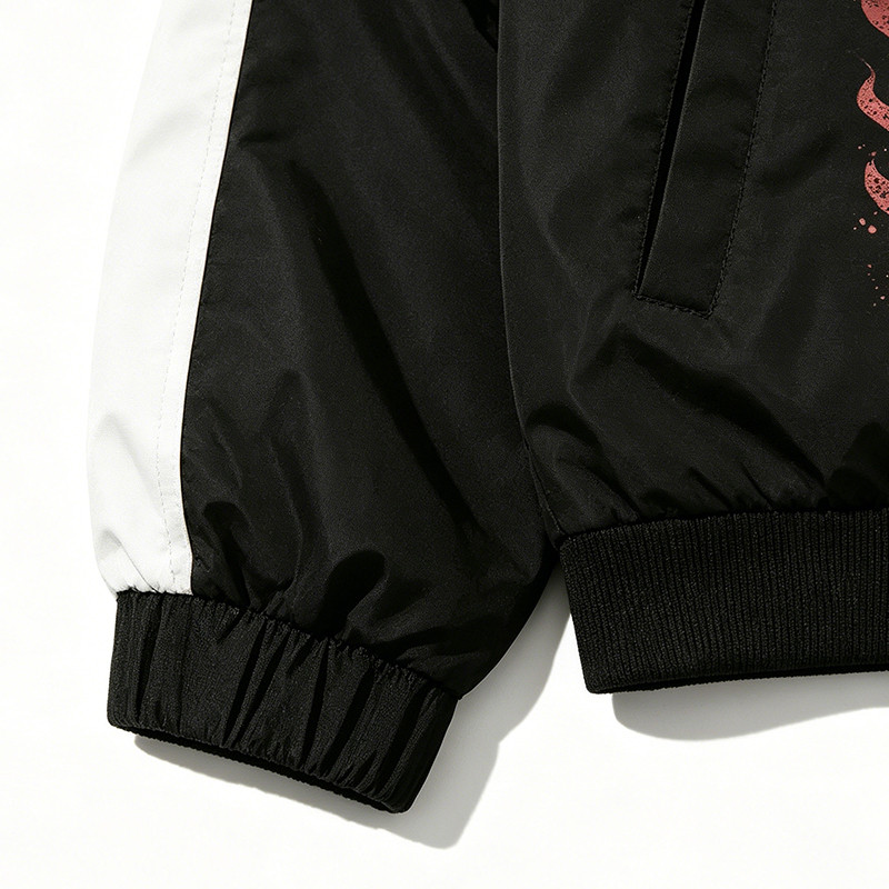 Patchwork Anime Graphic Screen Print Windbreaker