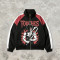 Patchwork Anime Graphic Screen Print Windbreaker | Color Block Streetwear Zip Up Jacket | Custom Streetwear