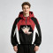 Patchwork Screen Print Applique Anime Girl Jacket | Color Block Hooded Half Zip Jacket | OEM Streetwear