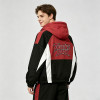 Patchwork Screen Print Applique Anime Girl Jacket | Color Block Hooded Half Zip Jacket | OEM Streetwear