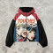 Screen Print Color Block Patchwork Jacket | Anime Pop Art Hooded Streetwear | Clothing Manufacturer