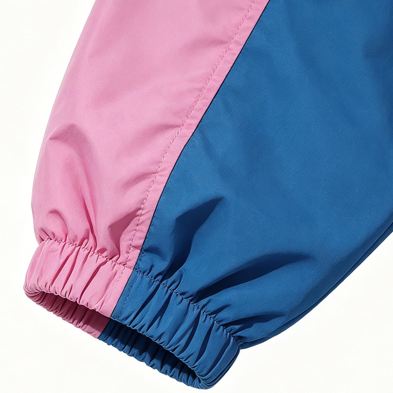 DTG Screen Print Color Block Patchwork Anime Hooded Jacket