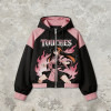 Screen DTG Print Patchwork Anime Hooded Jacket | Cropped Streetwear Jacket | Custom Streetwear Manufacturer