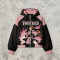 Screen DTG Print Patchwork Anime Hooded Jacket | Cropped Streetwear Jacket | Custom Streetwear Manufacturer