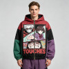 Screen Print DTG Patchwork Color Block Anime Jacket | Anime Harajuku Style | Custom Streetwear Manufacturer