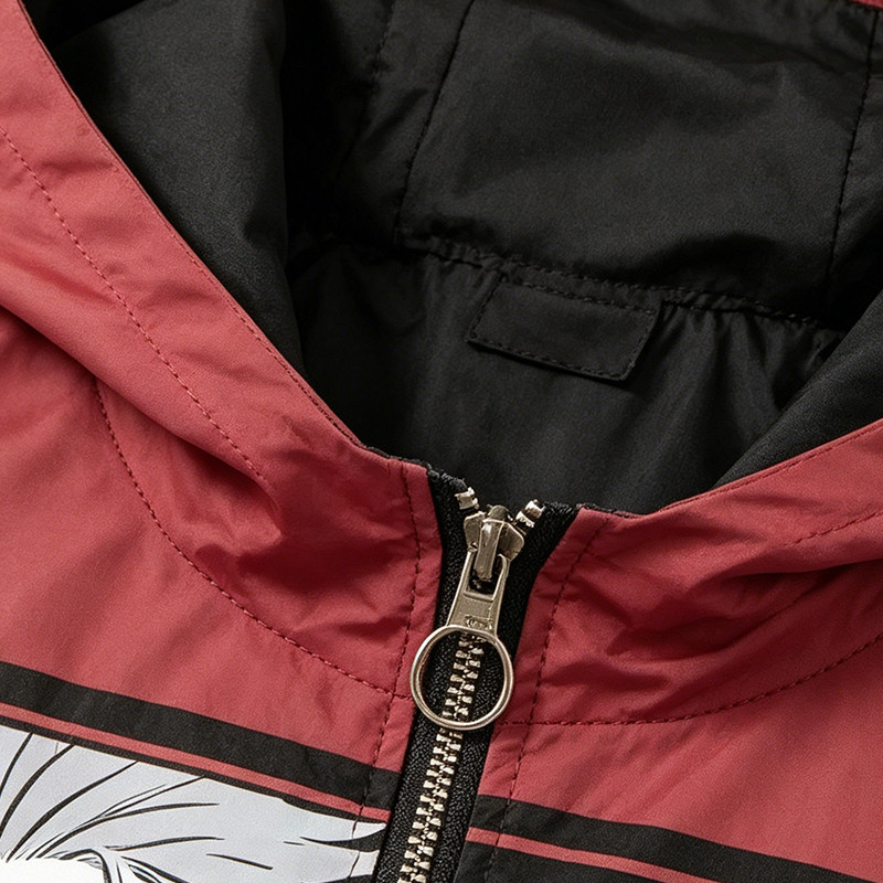 Screen Print DTG Patchwork Color Block Anime Jacket