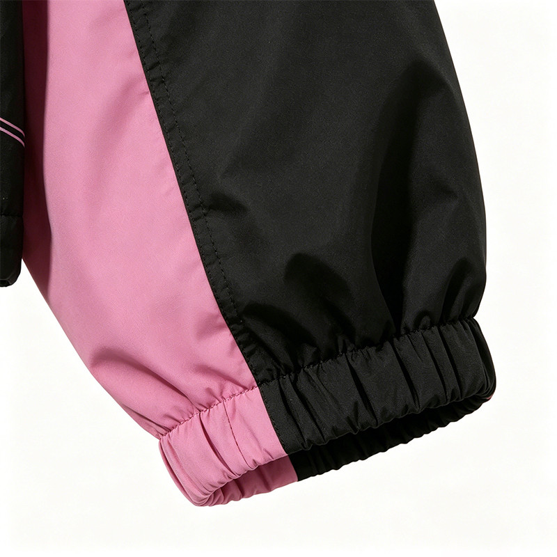 Screen Print Color Block Patchwork Anime Jacket