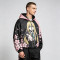 Screen Patchwork DTG Print Anime Cropped Hooded Jacket | Cherry Blossom Streetwear | Streetwear Manufacturer