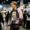 Screen Patchwork DTG Print Anime Cropped Hooded Jacket | Cherry Blossom Streetwear | Streetwear Manufacturer