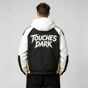 Screen Print Patchwork Anime Graphic Hooded Jacket | Color Block Streetwear Jacket | Custom Streetwear