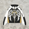 Screen Print Patchwork Anime Graphic Hooded Jacket | Color Block Streetwear Jacket | Custom Streetwear