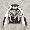 Screen Print Patchwork Anime Graphic Hooded Jacket | Color Block Streetwear Jacket | Custom Streetwear