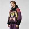 Patchwork Color Block Screen Anime Print Jacket |Hooded Windbreaker Jacket | Custom Streetwear Manufacturer
