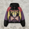 Patchwork Color Block Screen Anime Print Jacket |Hooded Windbreaker Jacket | Custom Streetwear Manufacturer