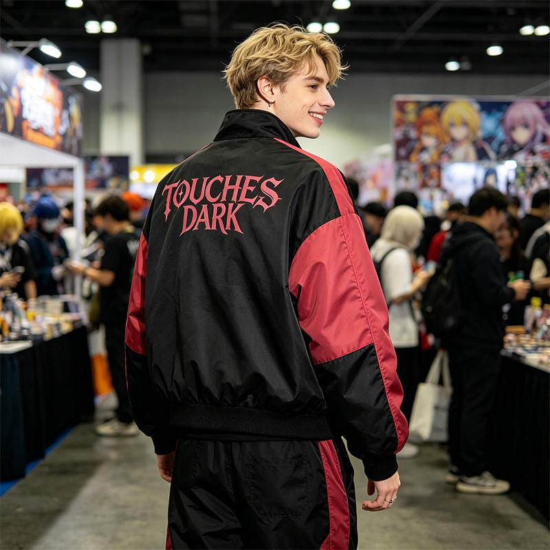 Screen Print Color Block Patchwork Anime Jacket