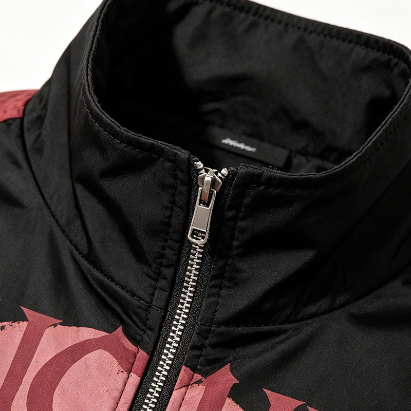 Screen Print Color Block Patchwork Anime Jacket