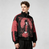 Screen Print Color Block Patchwork Anime Jacket | Gothic Cartoon Zip Up Jacket | Custom Streetwear