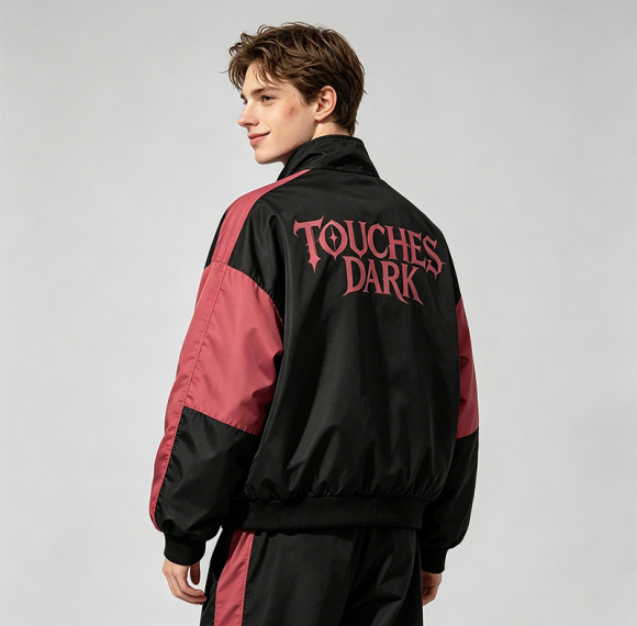 Screen Print Color Block Patchwork Anime Jacket | Gothic Cartoon Zip Up Jacket | Custom Streetwear