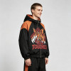 Applique Patchwork Hooded Jacket | Anime Dragon Graphic Zip Up Coat | Custom Streetwear Manufacturer