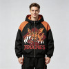 Applique Patchwork Hooded Jacket | Anime Dragon Graphic Zip Up Coat | Custom Streetwear Manufacturer