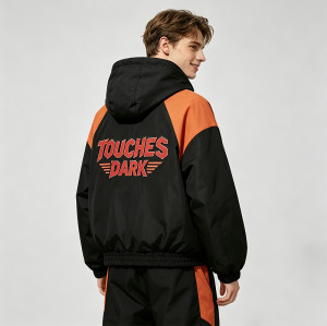 Applique Patchwork Hooded Jacket | Anime Dragon Graphic Zip Up Coat | Custom Streetwear Manufacturer