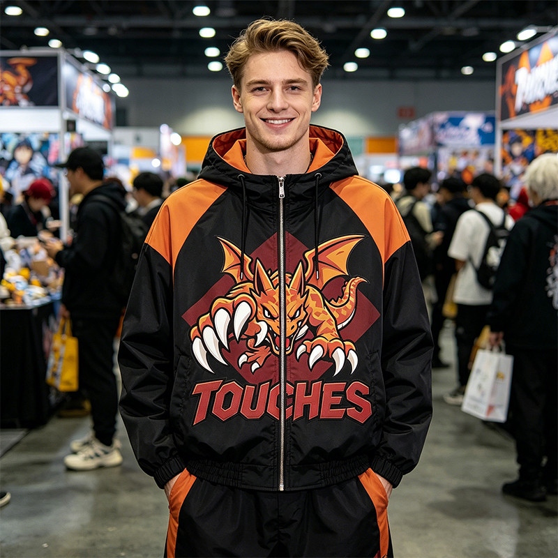 Applique Patchwork Hooded Jacket