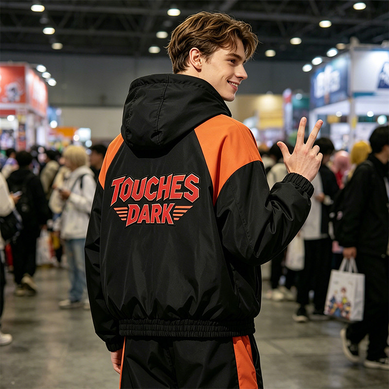 Applique Patchwork Hooded Jacket