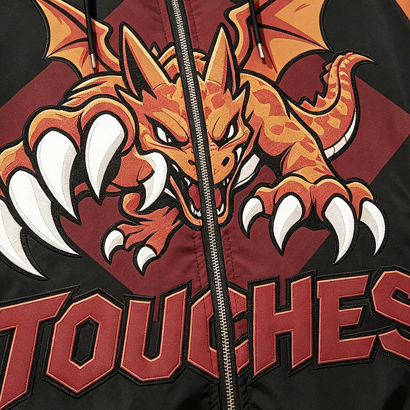 Applique Patchwork Hooded Jacket