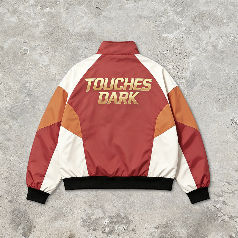 Screen Print Patchwork Color Block Jacket
