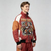 Screen Print Patchwork Color Block Jacket | Anime Graphic Stand Collar Jacket | Custom Streetwear