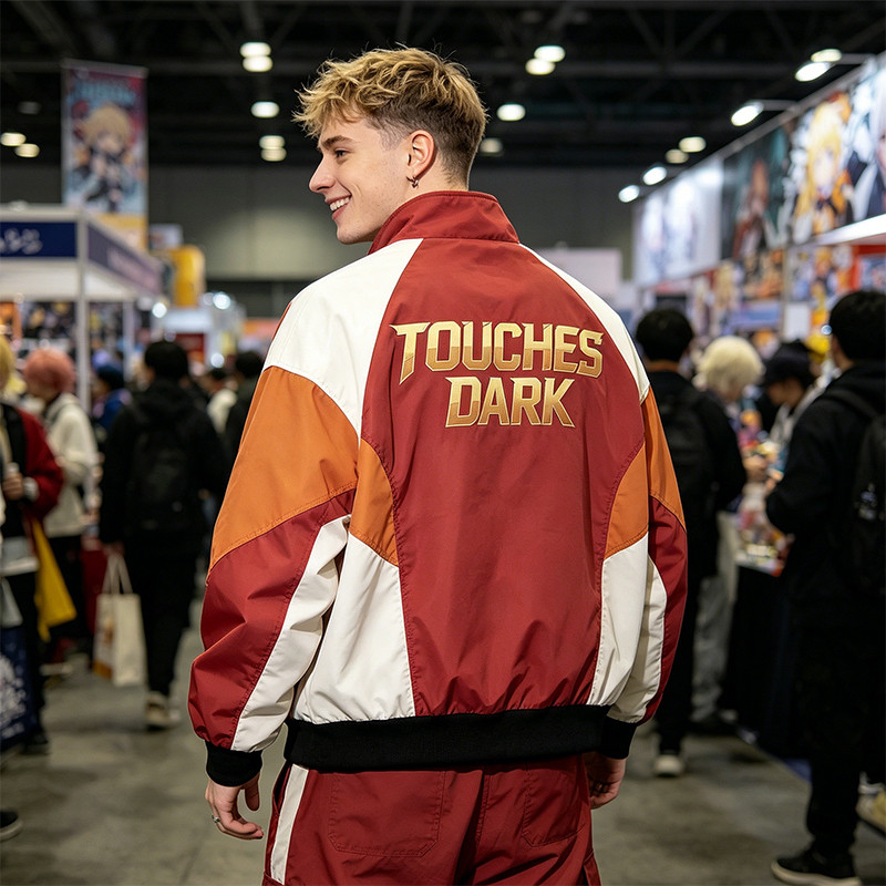 Screen Print Patchwork Color Block Jacket