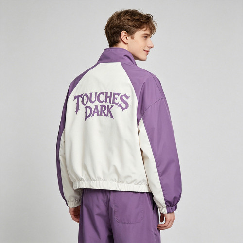 Screen Print Color Block Patchwork Anime Jacket | Cropped Windbreaker | Custom Streetwear Manufacturer