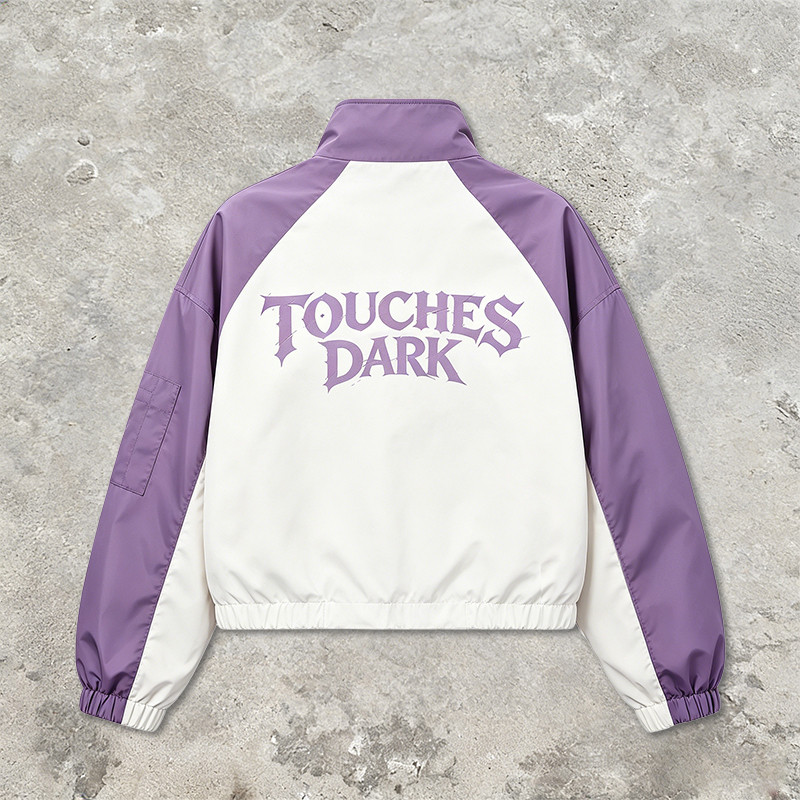Screen Print Color Block Patchwork Anime Jacket