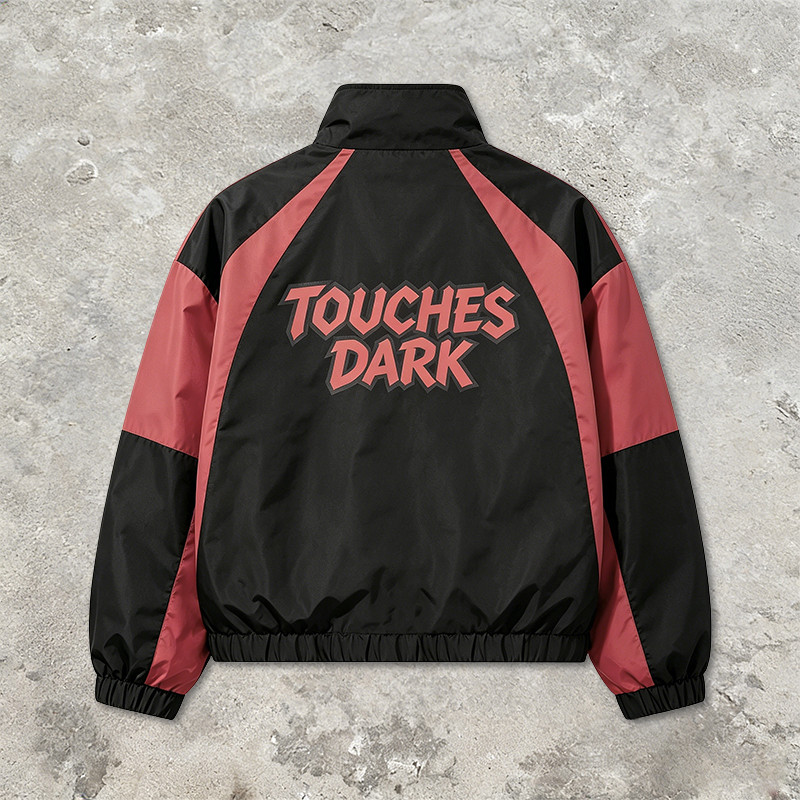 Patchwork Screen Print Rubber Print Anime Jacket