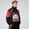 Patchwork Screen Print Rubber Print Anime Jacket | Color Block Half Zip Windbreaker | Custom Streetwear