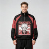 Patchwork Screen Print Rubber Print Anime Jacket | Color Block Half Zip Windbreaker | Custom Streetwear