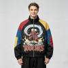 Patchwork DTG Print Anime Jacket | 100% Polyester Color Block Jacket | Clothing Manufacturer