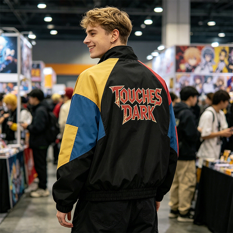 Patchwork DTG Print Anime Jacket
