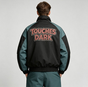 Patchwork DTG Print Dragon Graphic Jacket | Color Block Windbreaker | Custom Streetwear Manufacturer
