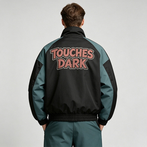 Patchwork DTG Print Dragon Graphic Jacket | Color Block Windbreaker | Custom Streetwear Manufacturer
