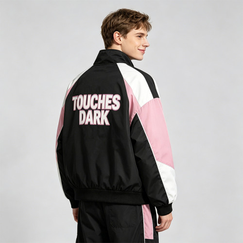 DTG Print Color Block Patchwork Jacket | Anime Graphic Bomber Jacket | Custom Streetwear Manufacturer