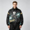 DTG Print Patchwork Anime Bomber Jacket | 100% Polyester Zip Up Streetwear | Custom Streetwear Manufacturer