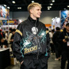 DTG Print Patchwork Anime Bomber Jacket | 100% Polyester Zip Up Streetwear | Custom Streetwear Manufacturer