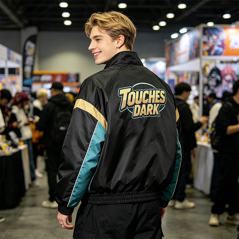 DTG Print Color Block Patchwork Jacket