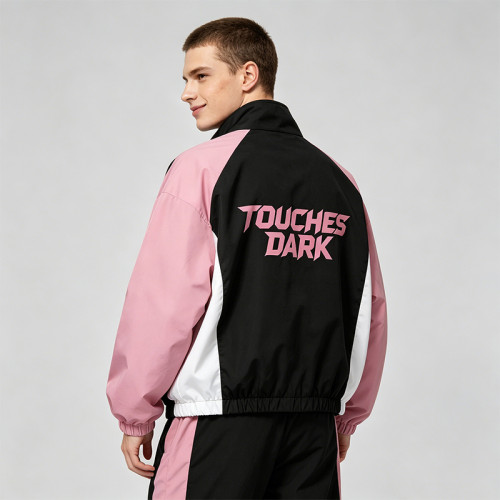 Screen Print Color Block Patchwork Jacket | Anime Graphic Jacket | Custom Streetwear Manufacturer