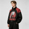 Patchwork Rubber Print Anime Fox Girl Cropped Jacket | Raglan Color Block Zip Coat | Clothing Manufacturer