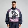 Screen Print Color Block Patchwork Jacket | Anime Cropped Windbreaker | Custom Streetwear Manufacturer